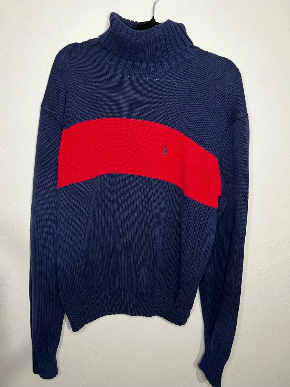 Polo Ralph Lauren Vintage 90s Men’s Thick Cotton Rib Knit Turtleneck Sweater